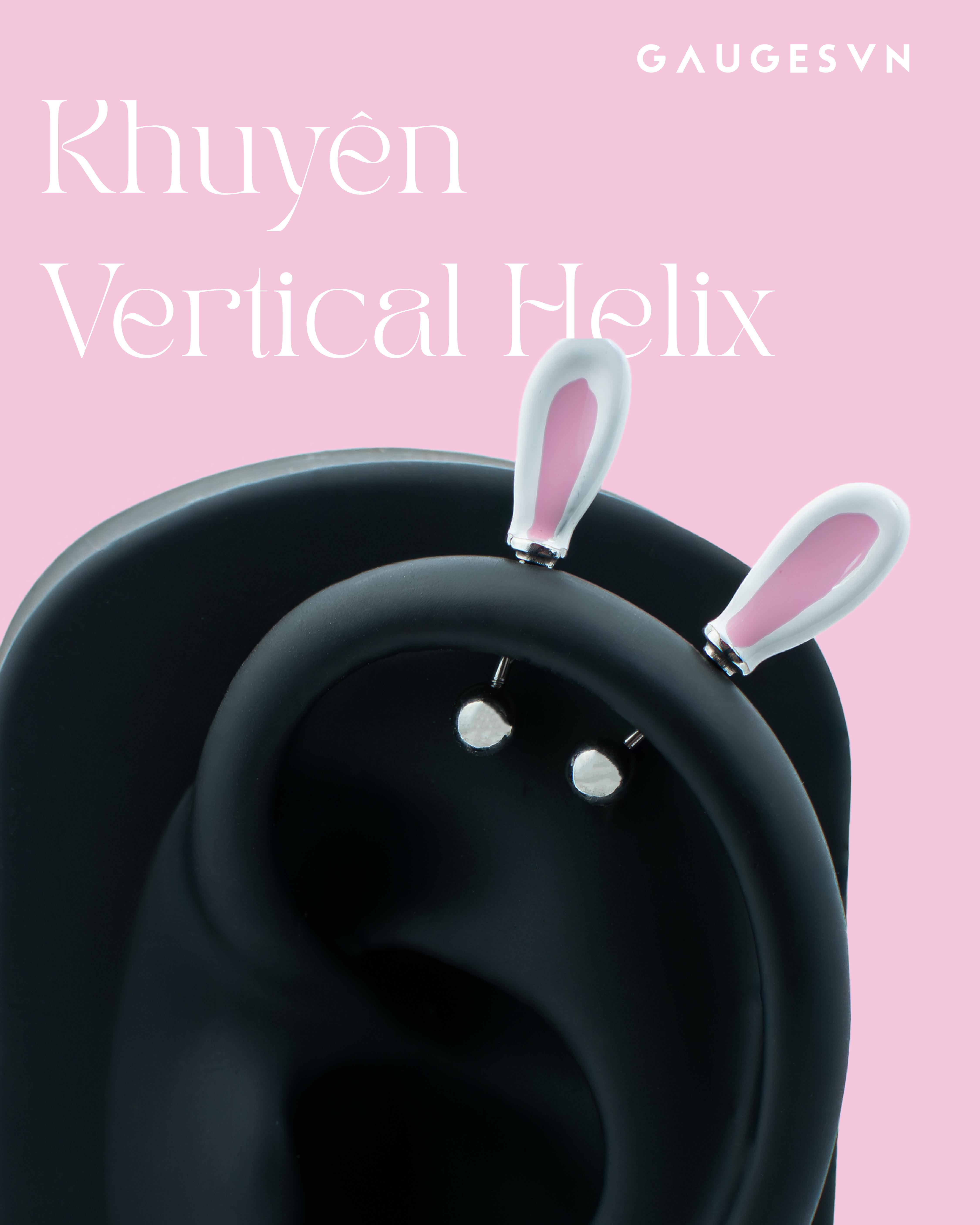Khuyên Vertical Helix tai thỏ trắng