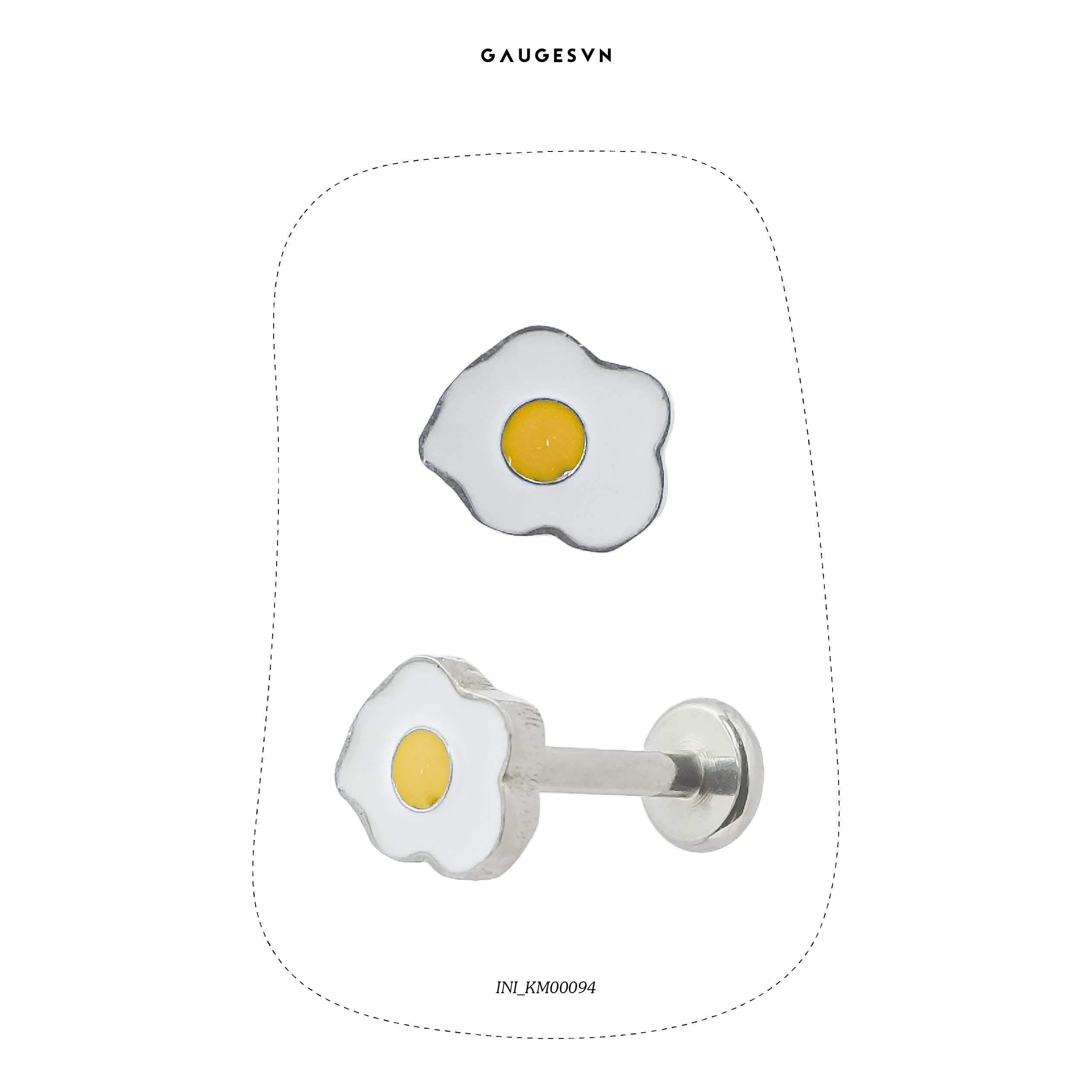 Khuyên tai TITANIUM vịt con và trứng ốp la
