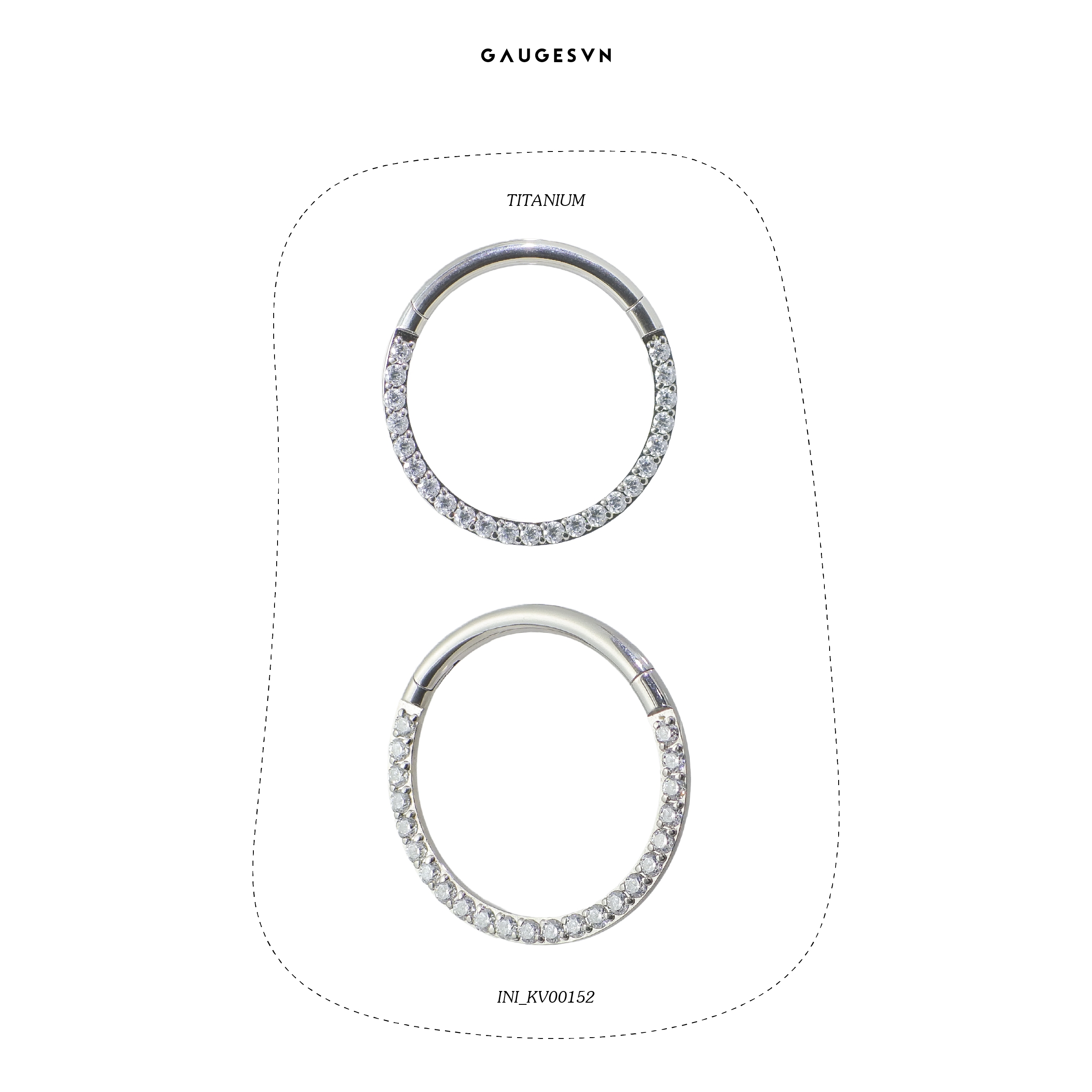 Khuyên tai vòng đính đá "Crystalline Earrings"