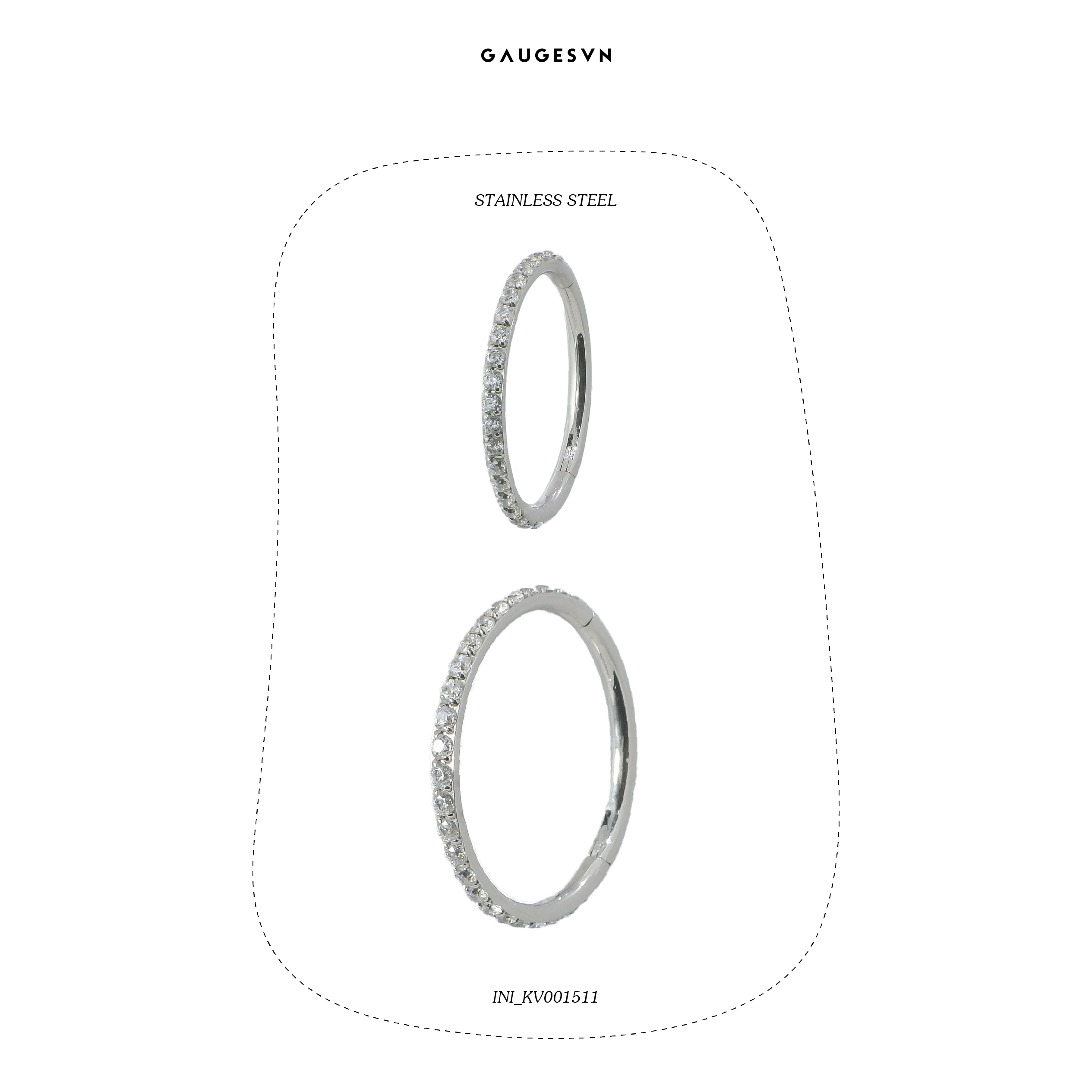 Khuyên tai vòng đính đá "Crystalline Earrings"