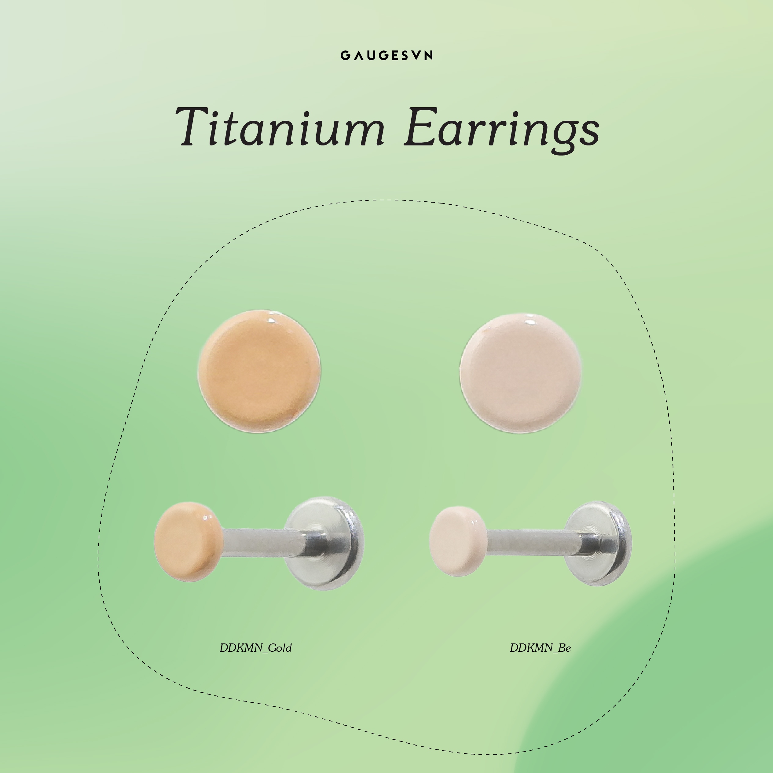 Khuyên TITANIUM mặt màu nude dùng giấu lỗ xỏ