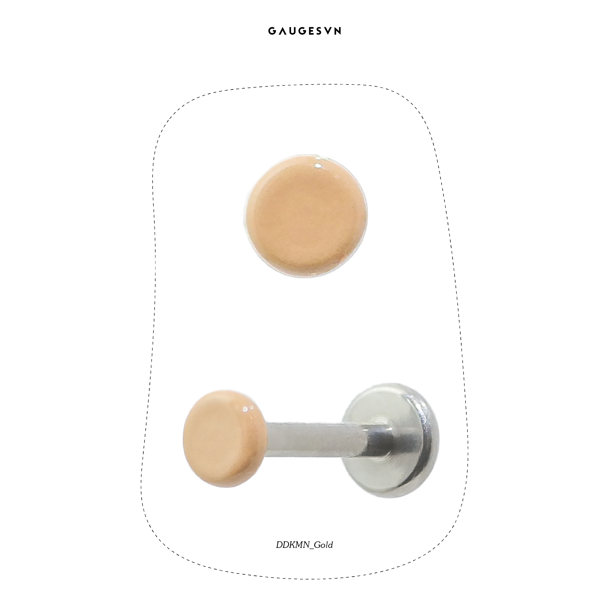 Khuyên TITANIUM mặt màu nude dùng giấu lỗ xỏ