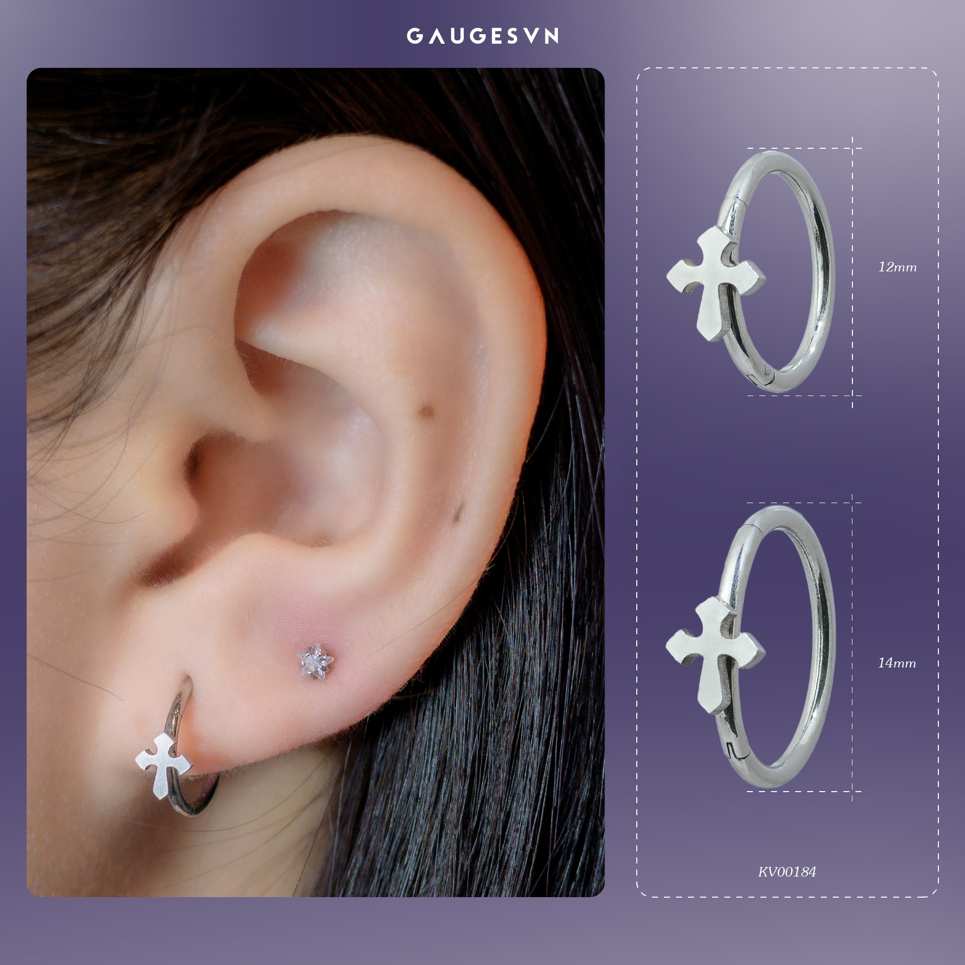 Khuyên tai vòng "Cross Earrings"