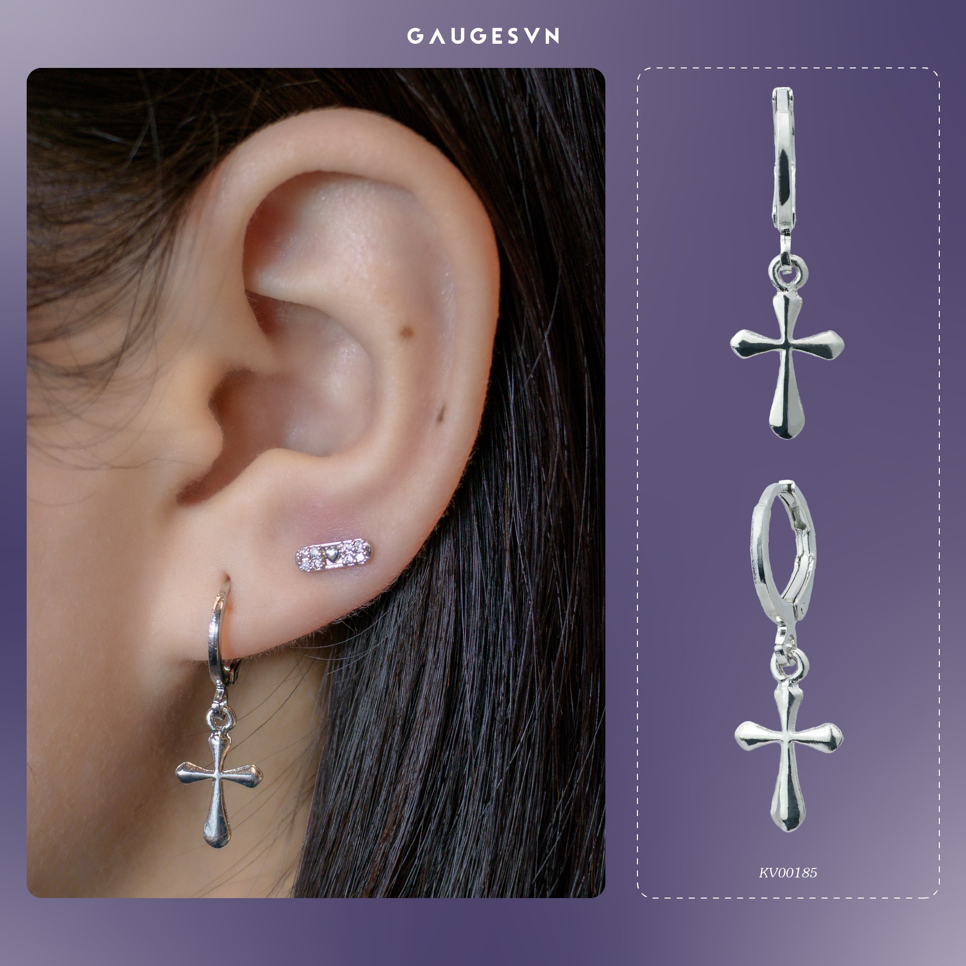 Khuyên tai vòng "Cross Earrings"