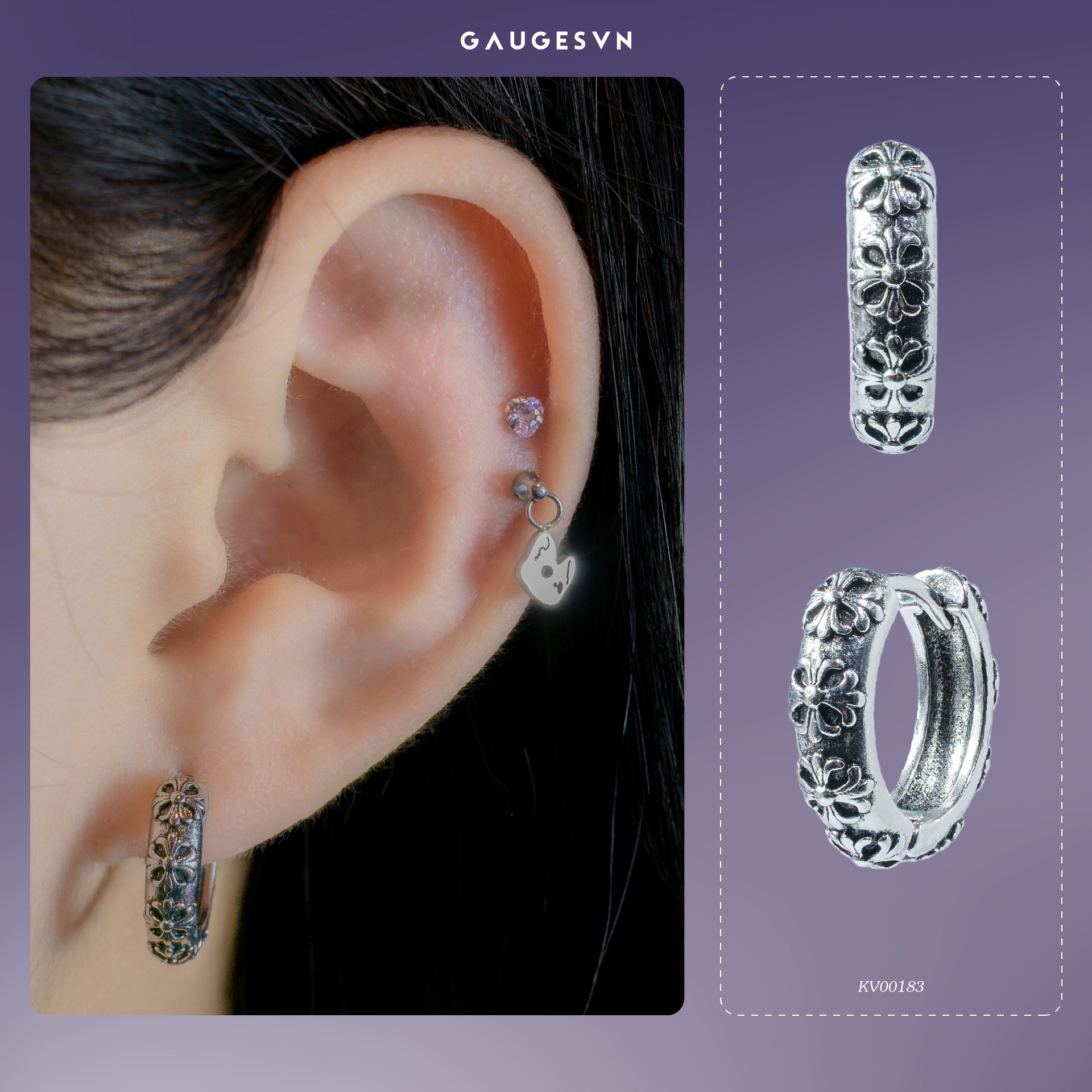 Khuyên tai vòng "Cross Earrings"