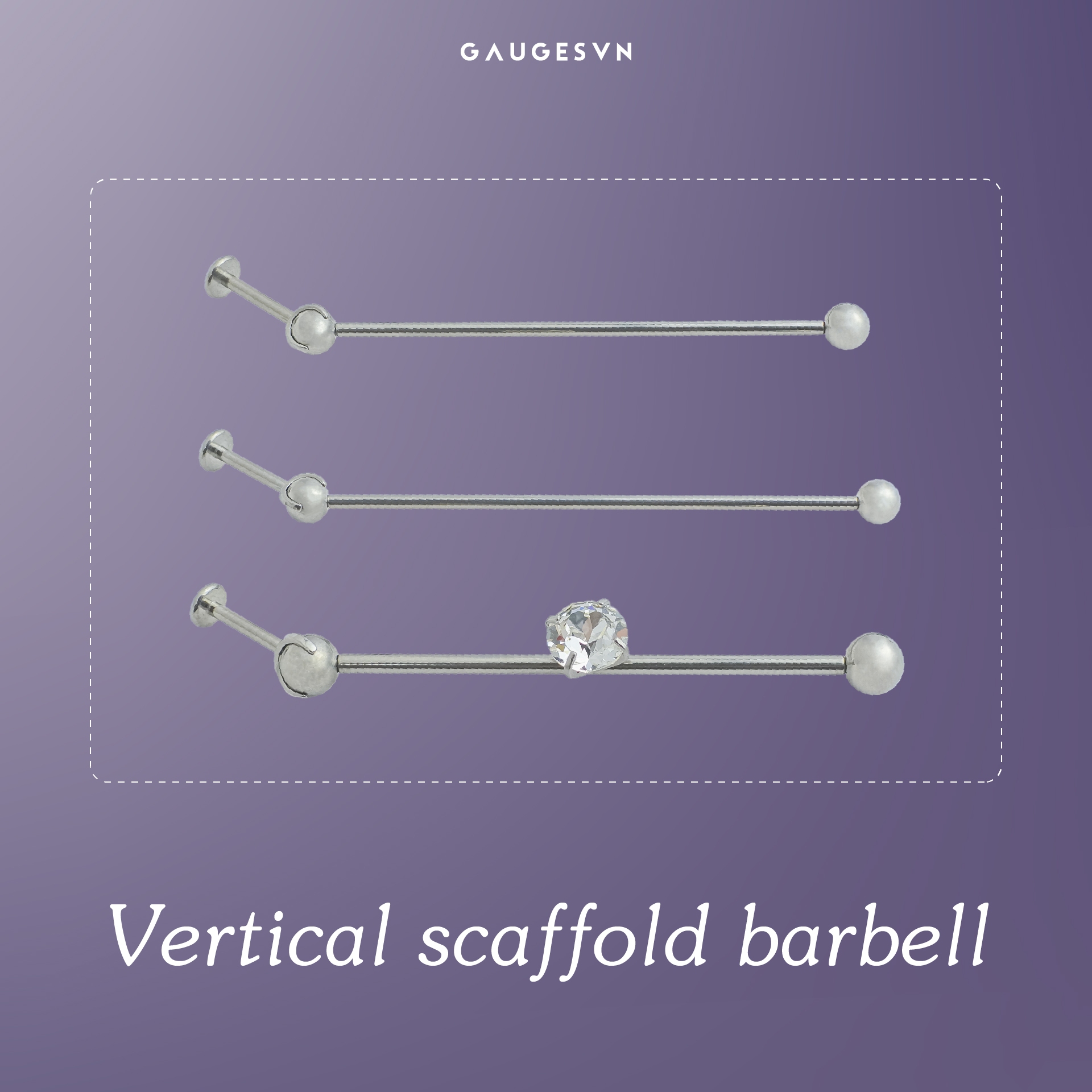 Khuyên TITANIUM Vertical Scaffold Barbell