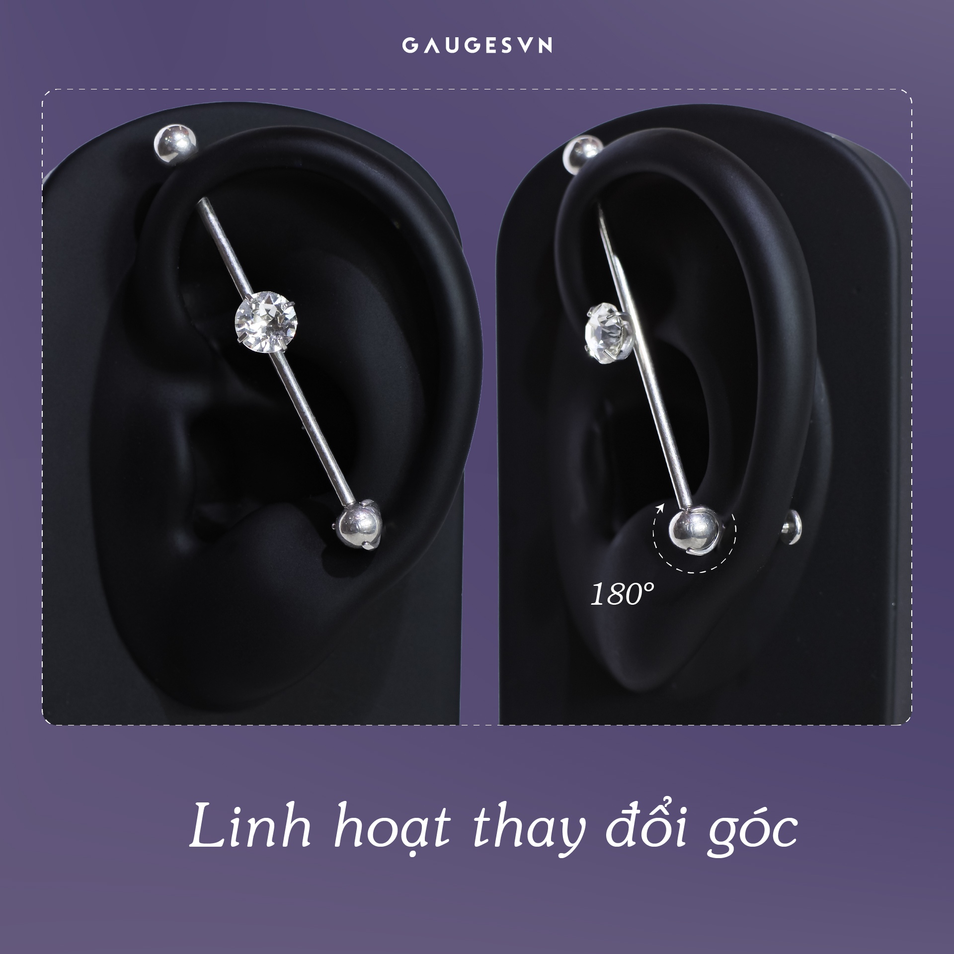 Khuyên TITANIUM Vertical Scaffold Barbell