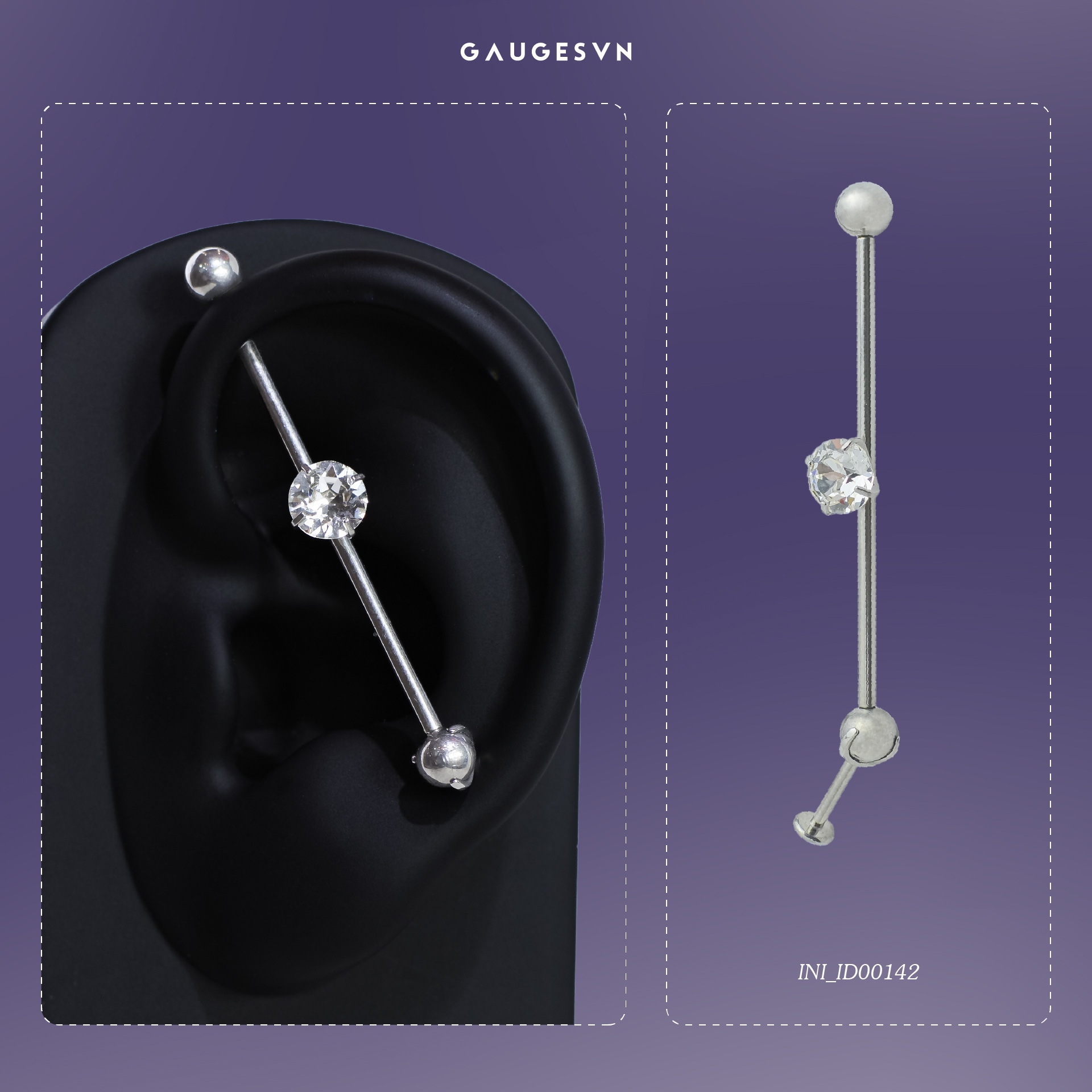 Khuyên TITANIUM Vertical Scaffold Barbell