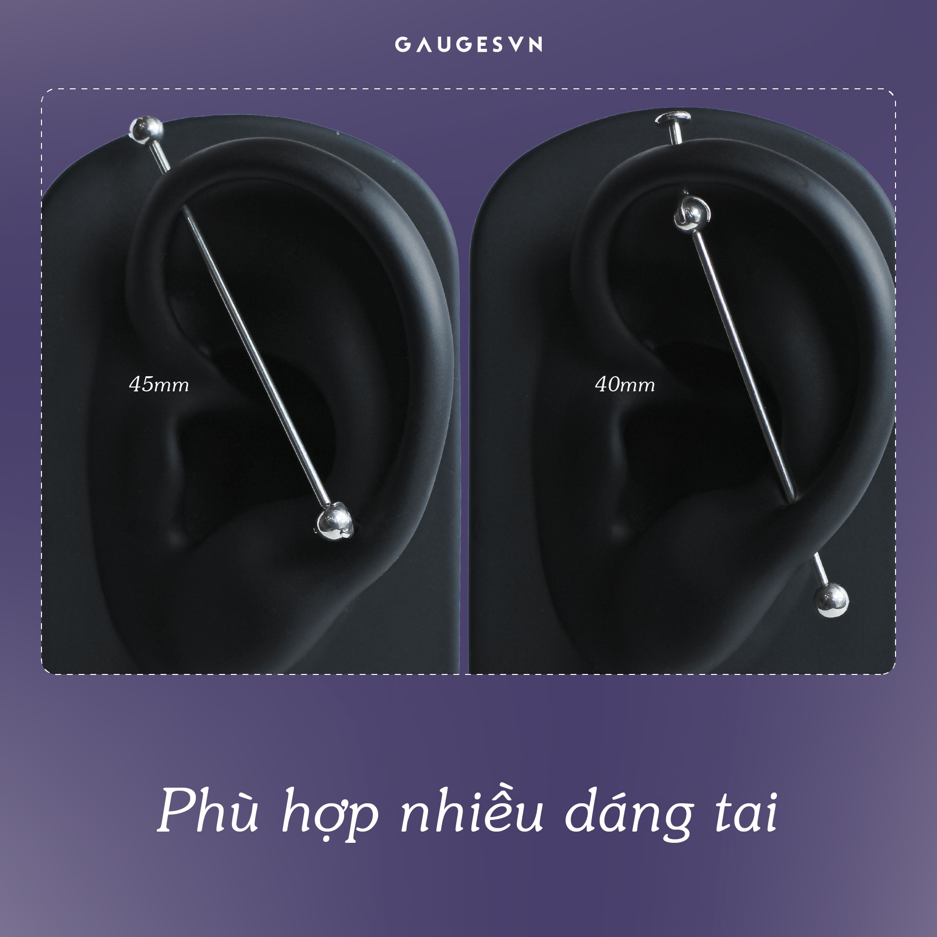 Khuyên TITANIUM Vertical Scaffold Barbell