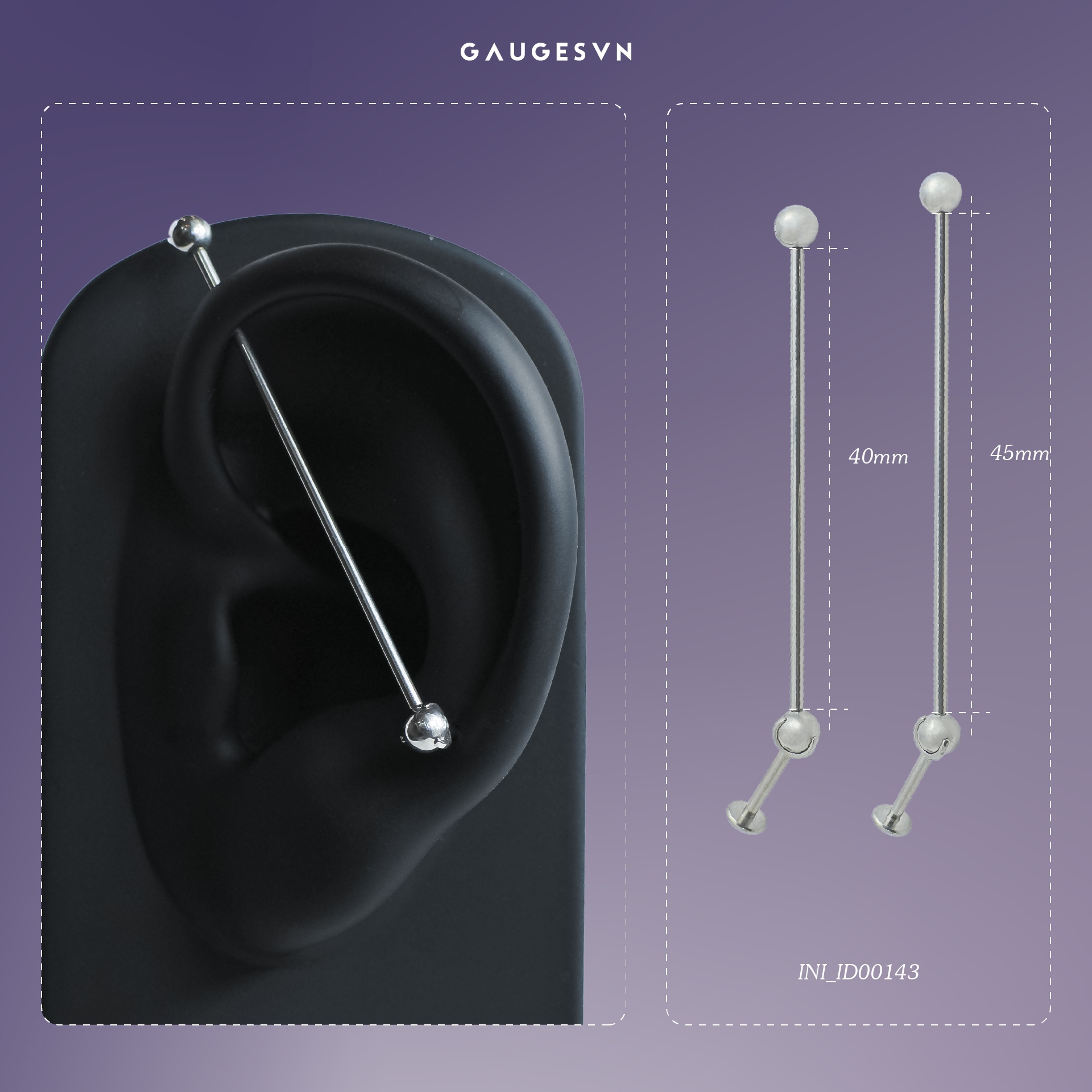 Khuyên TITANIUM Vertical Scaffold Barbell