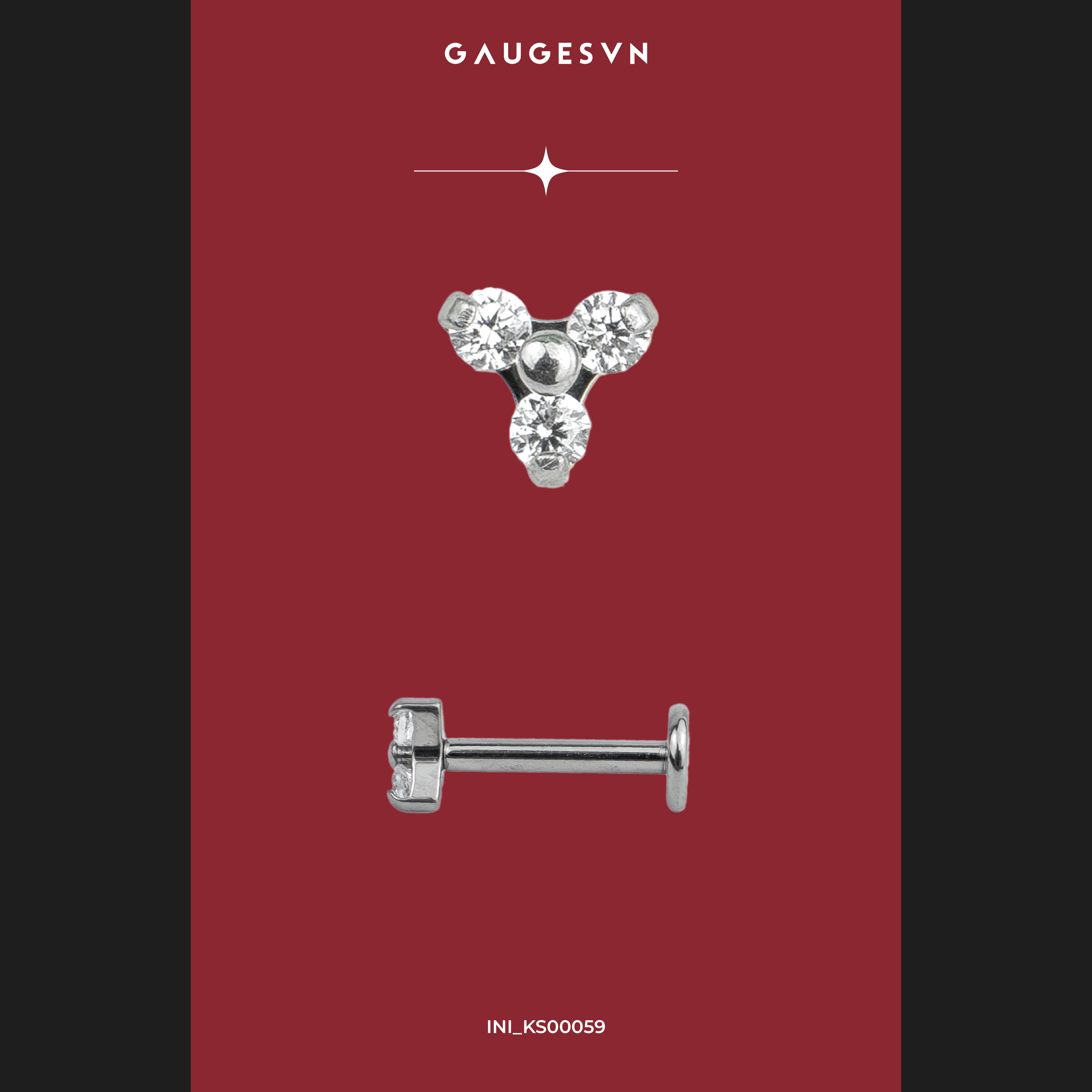 Khuyên tai TITANIUM Crescent Moon & Cross & Clover & Heart