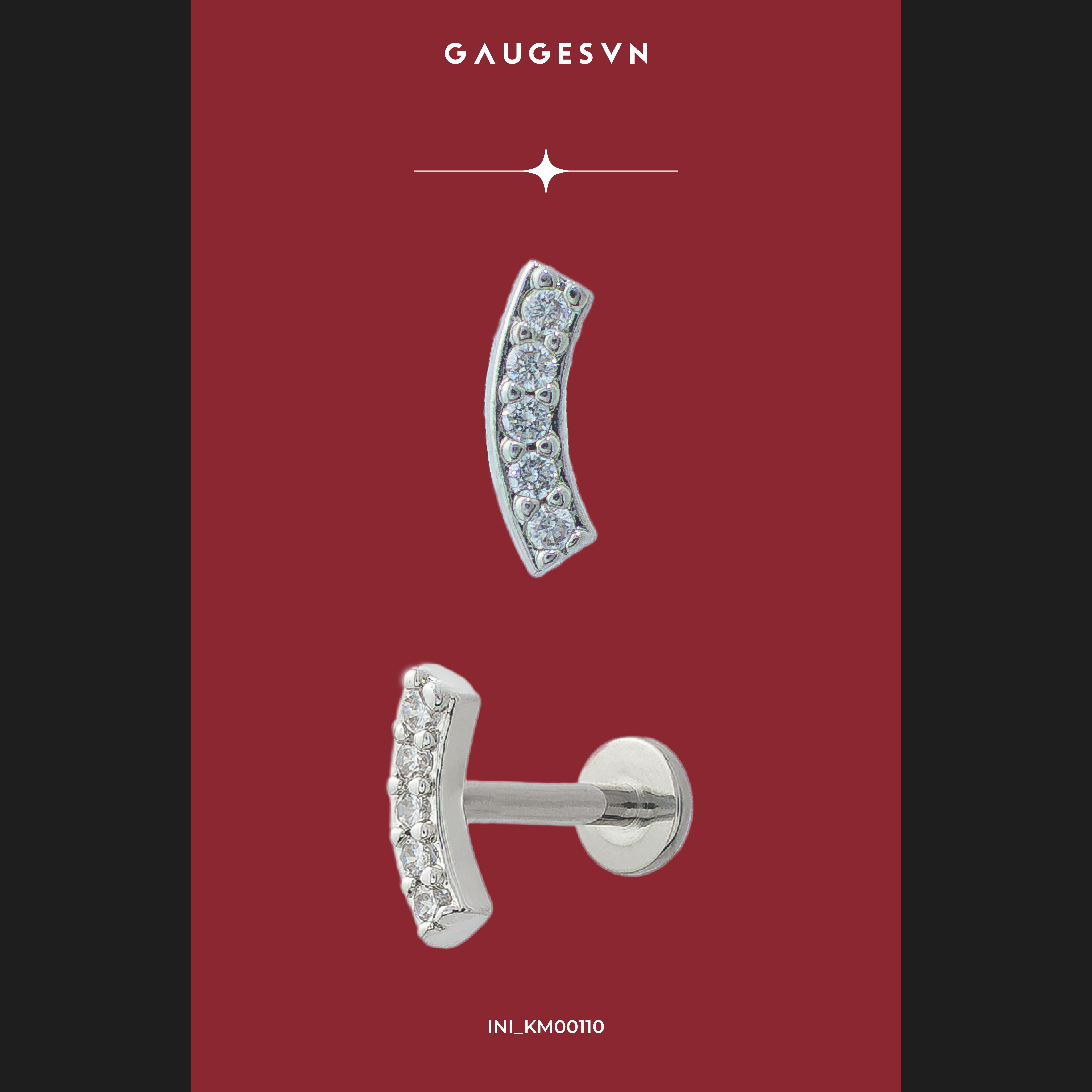 Khuyên TITANIUM Thanh cong & Butterfly hồng & Cái móc