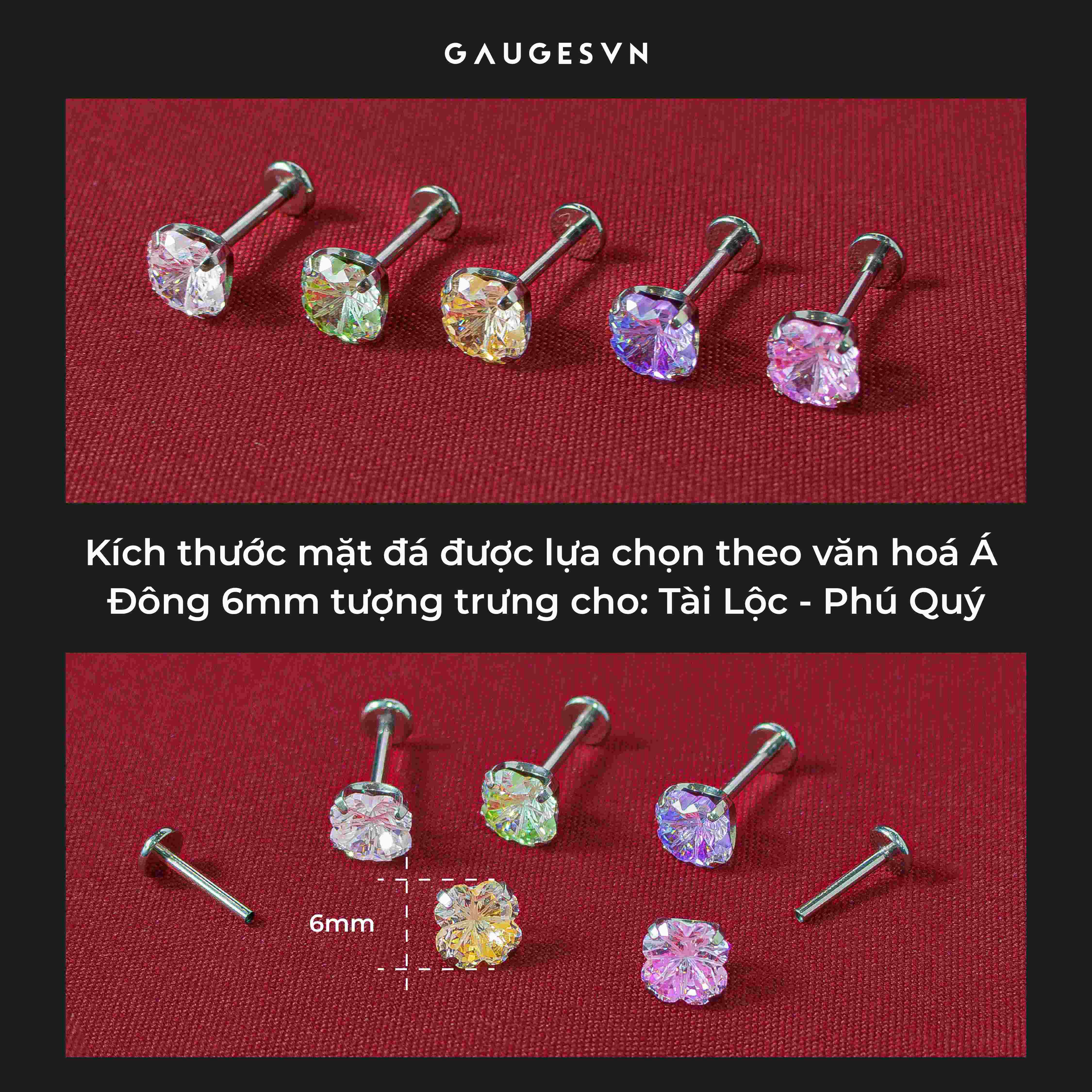 Khuyên TITANIUM Cỏ 4 Lá I Lucky Core - Four-Leaf Clover