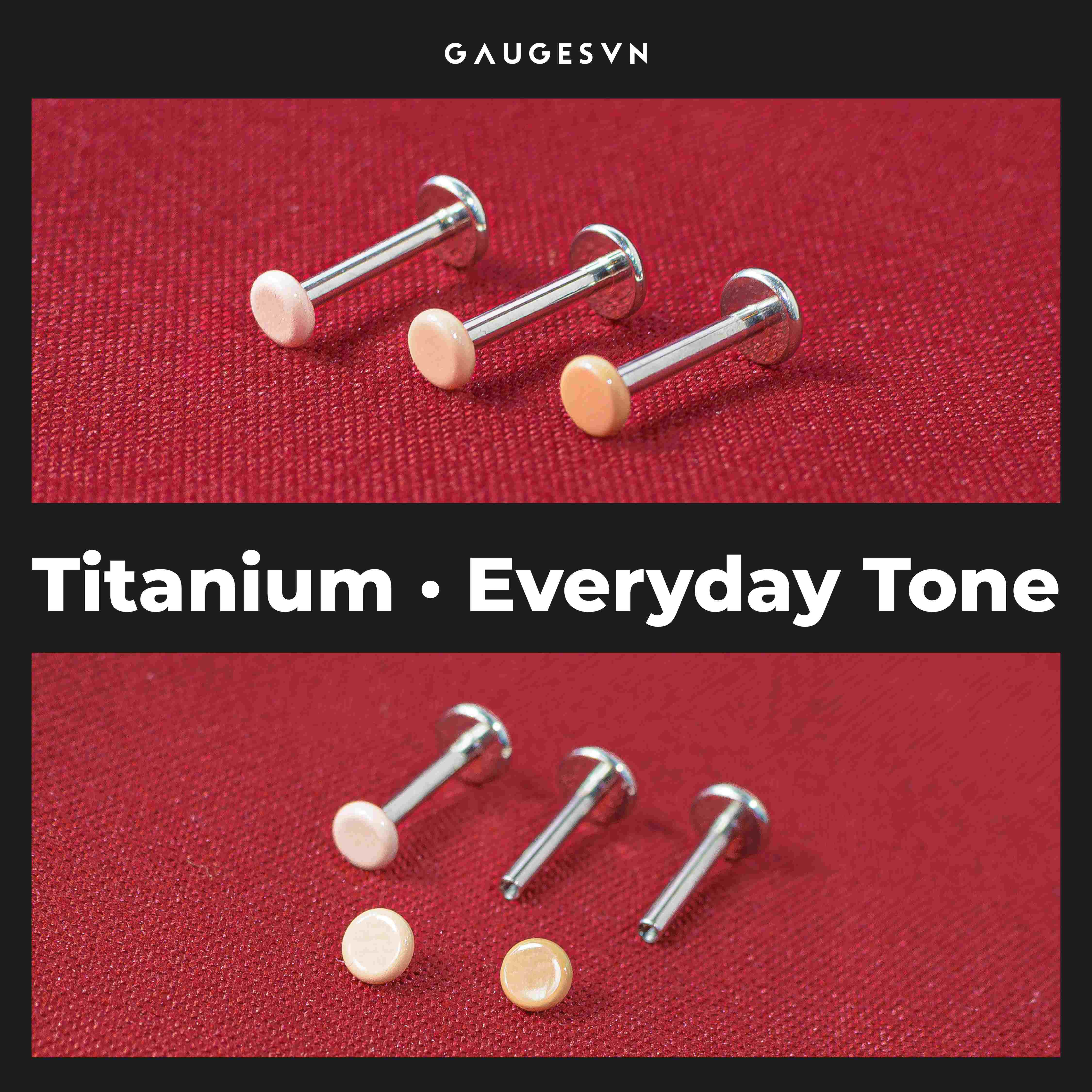 Khuyên TITANIUM mặt kem nền dùng giấu lỗ xỏ