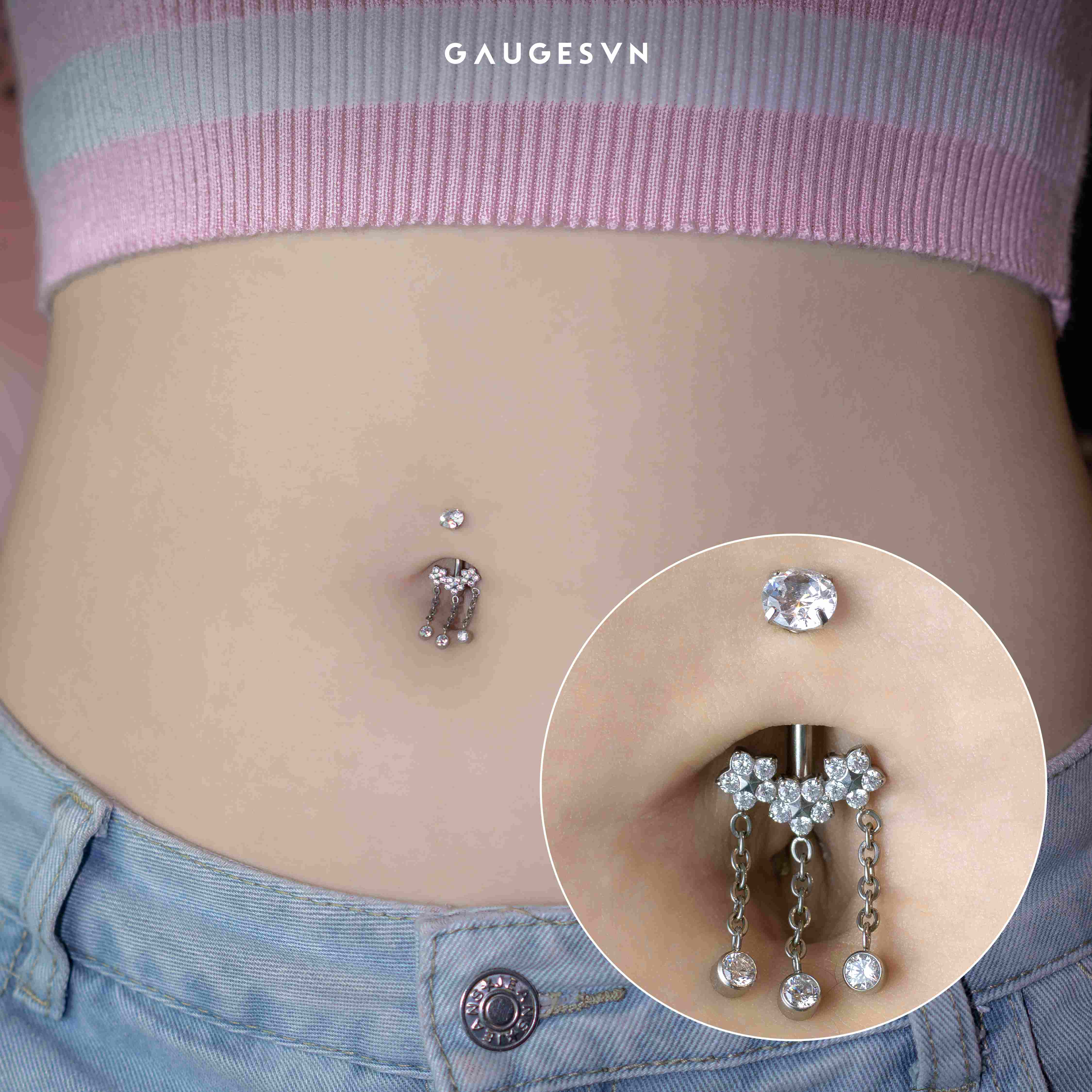 Khuyên rốn SPARKLE IN TITANIUM