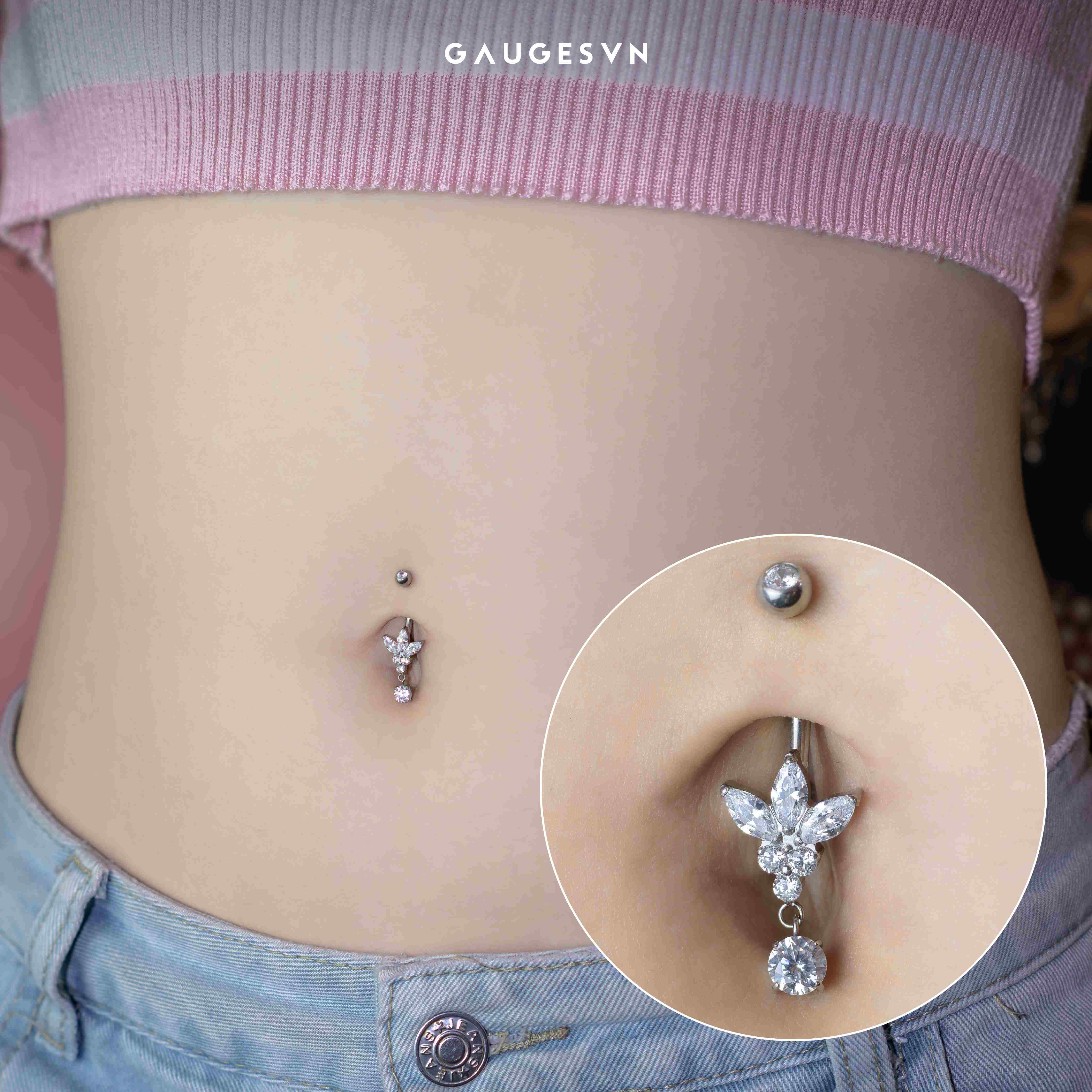 Khuyên rốn SPARKLE IN TITANIUM