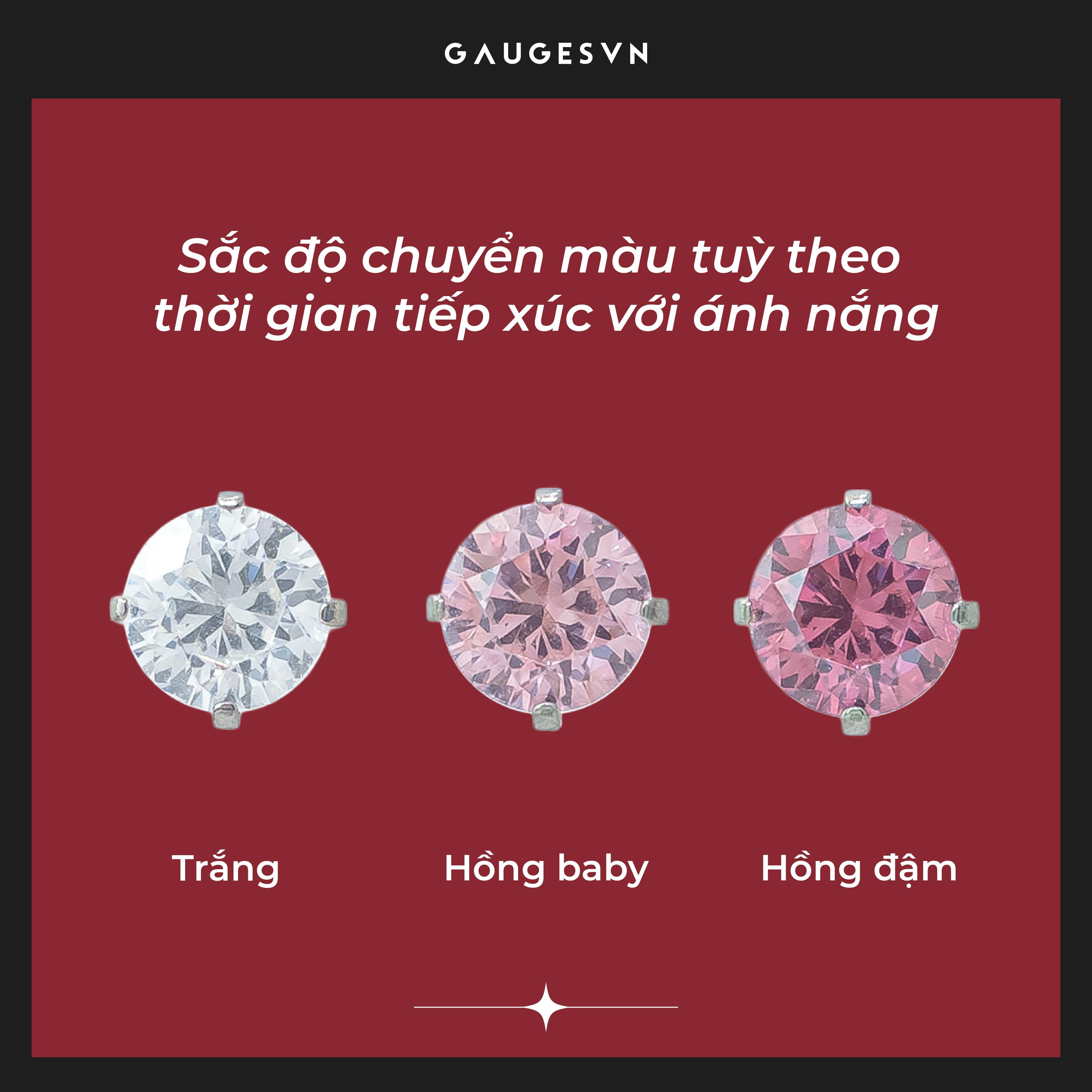 Khuyên TITANIUM Blush Aura đá chuyển sắc khi chạm ánh nắng